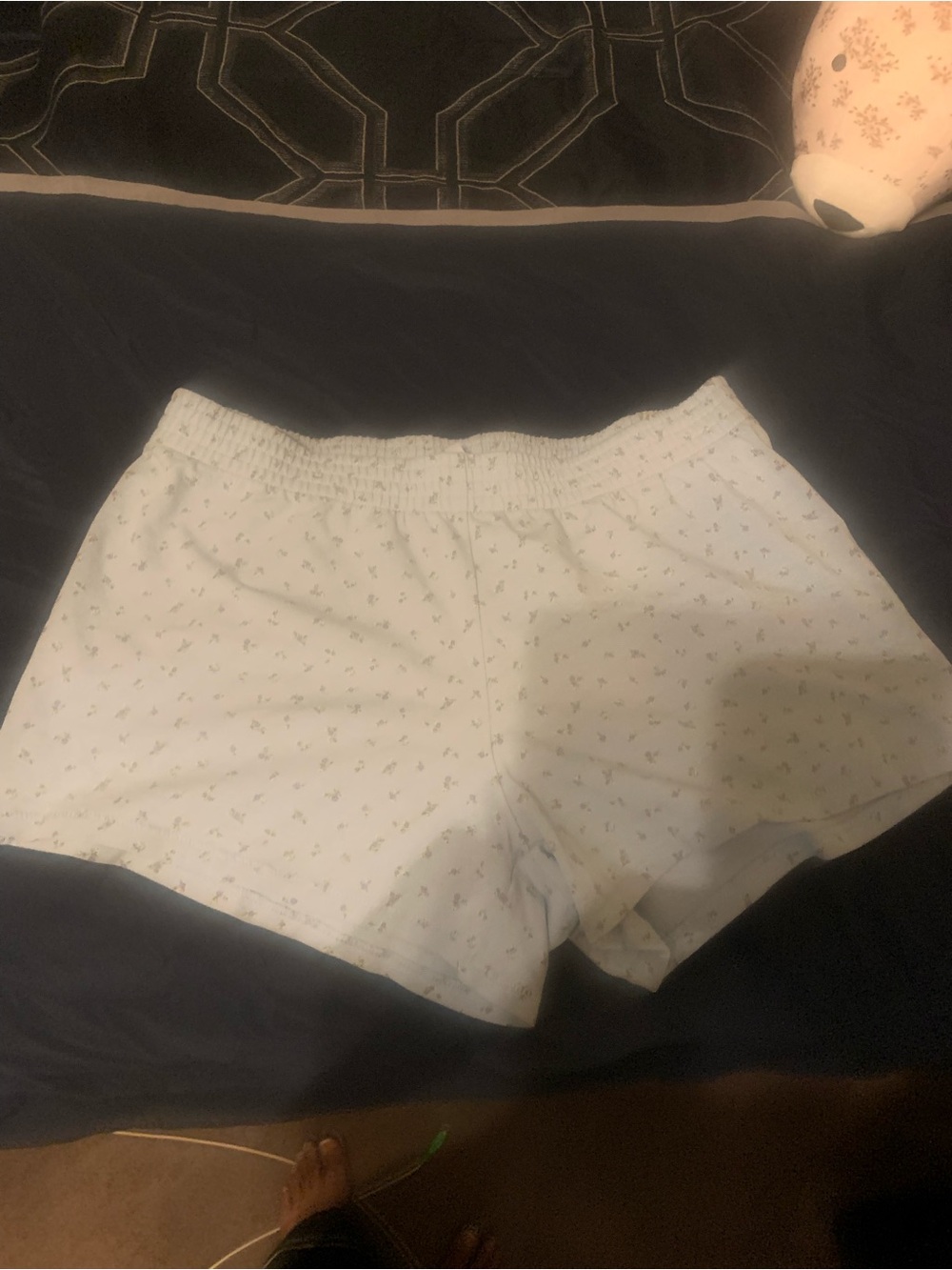 SKIMS Light Blue Floral Cotton Lounge Shorts